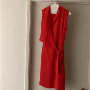 Jones New York Red Silk Midi  Dress